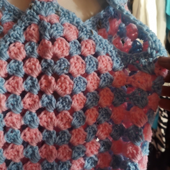Cotton Candy Handmade Crochet tote - Picture 2 of 4